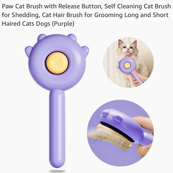 NIB~Self Cleaning Cat/Dog Pet Brush w/Nail Clippers & File Kit - Picture 1 of 15